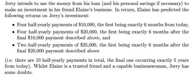 Jerry intends to use the money from his loan (and