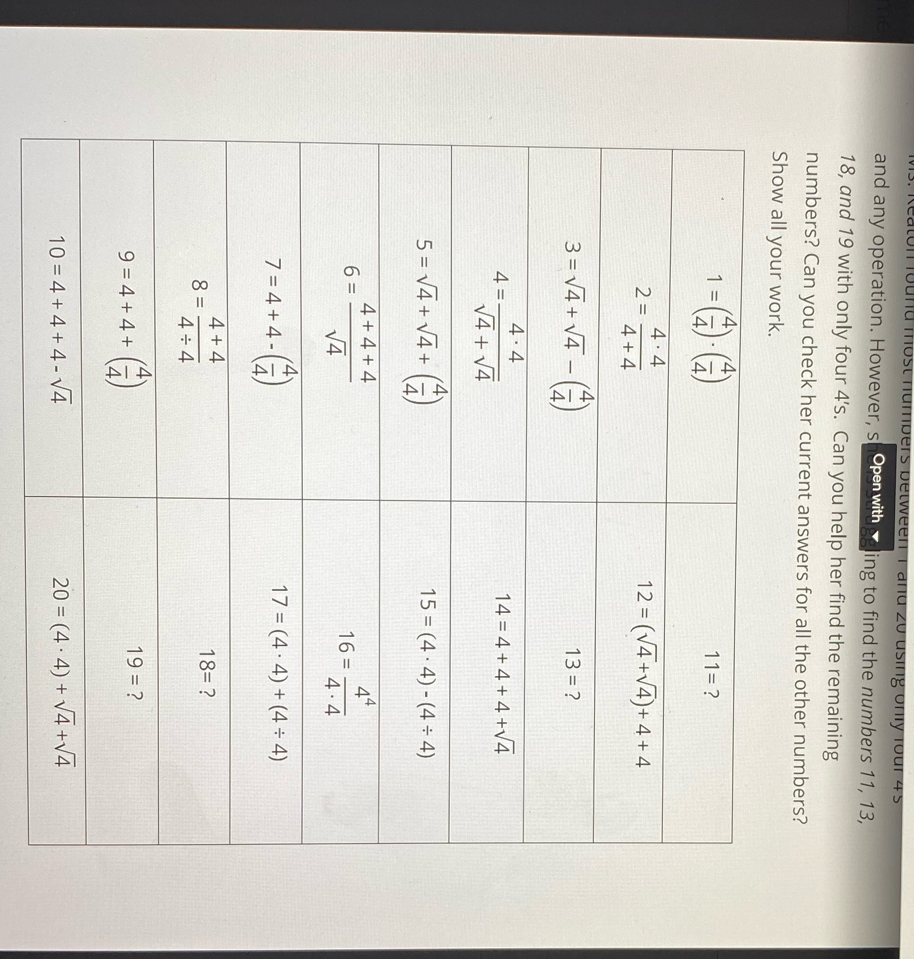 tween I and zu using only Tour 45 and any