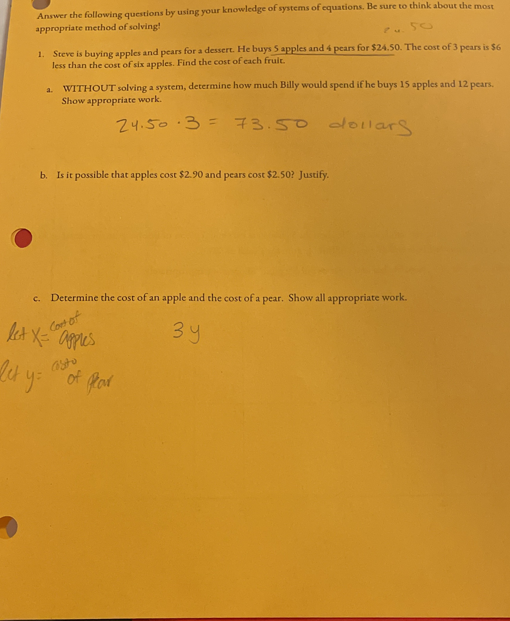 how do i solve c Answer the following questions