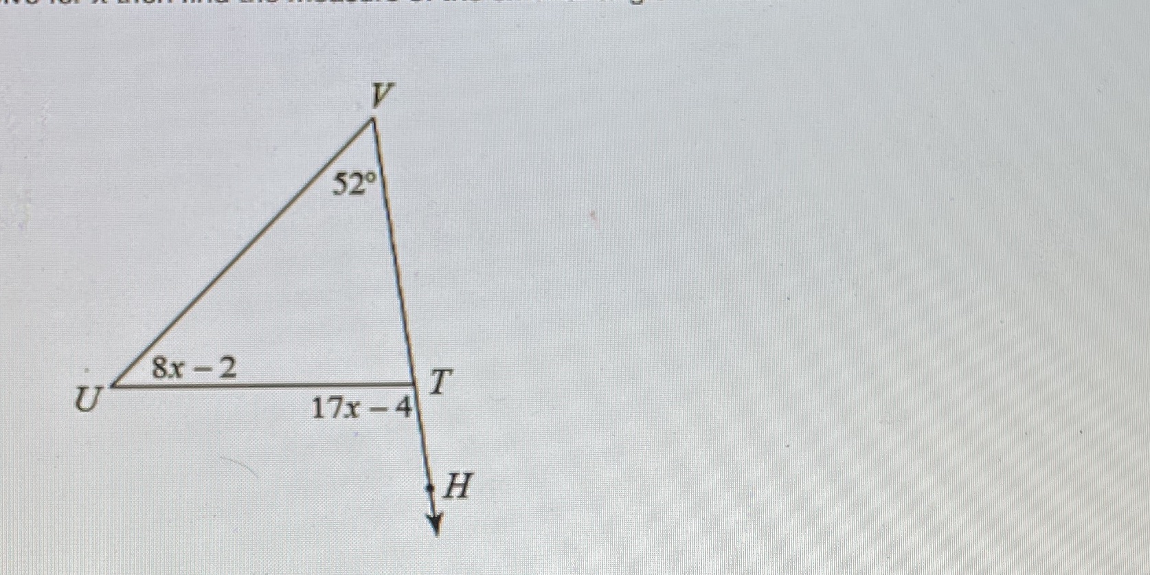 I know to solve the triangle then plug X in, but
