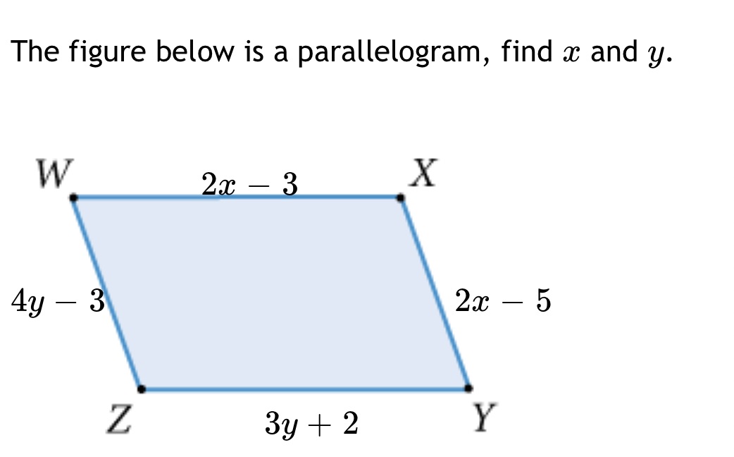 What is x and y The figure below is a