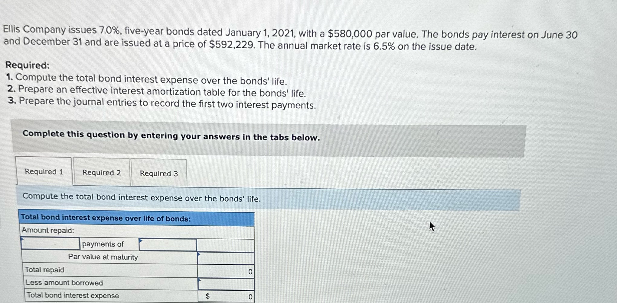 Ellis Company issues 7.0%, five-year bonds dated