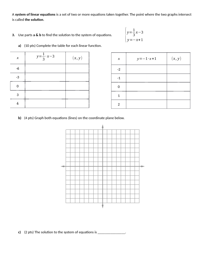 A system at linear equations is a set of two or