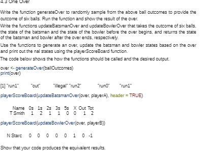 4.3 One Liver Write the function generateOver to