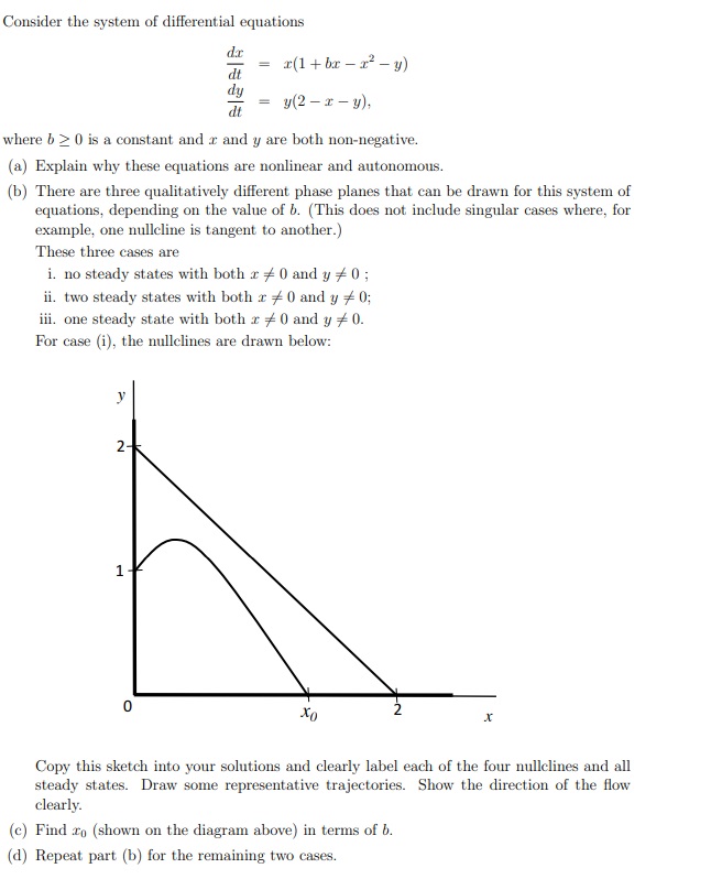 steady state and differential equations. Consider