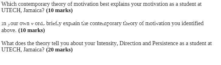 Which contemporary theory of motivation best