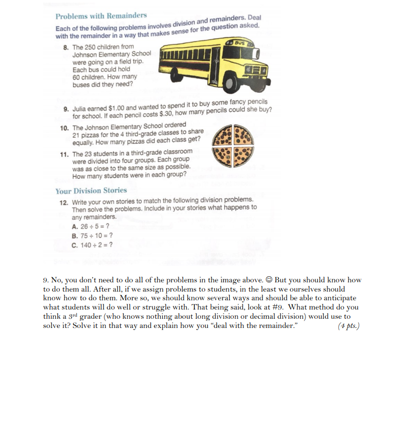 Please help. Thank you!! Problems with Remainders