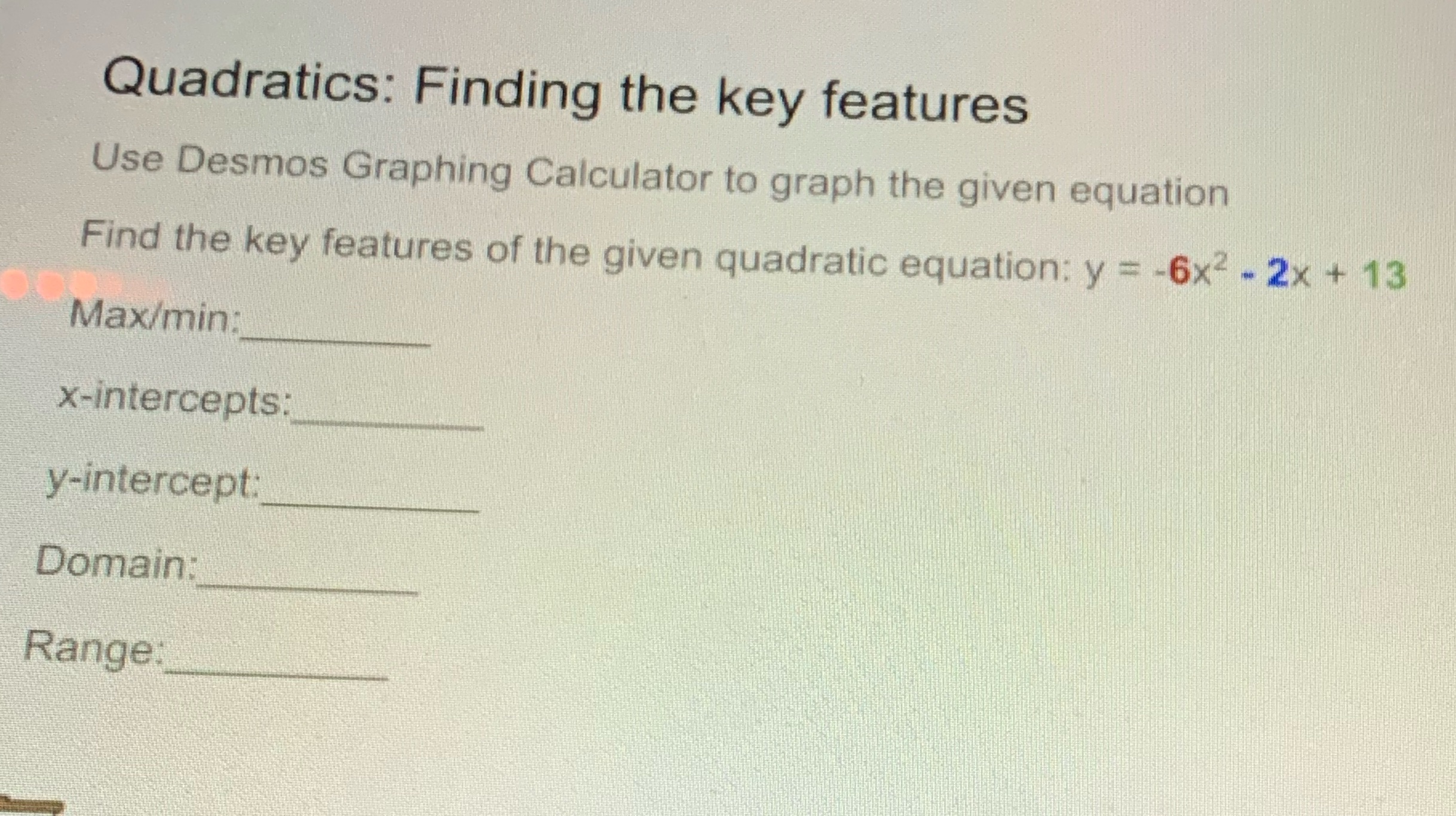 Can someone pls answer this :) Quadratics: