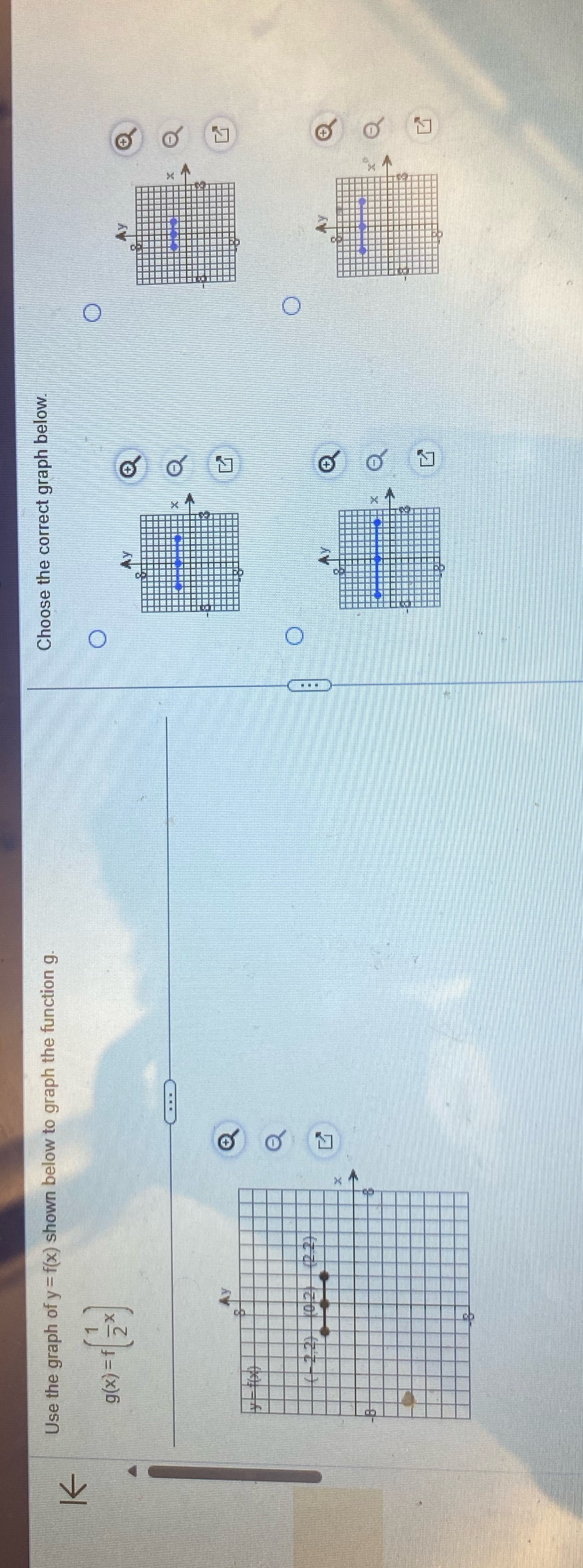 Math O O . O V Choose the correct graph below O O
