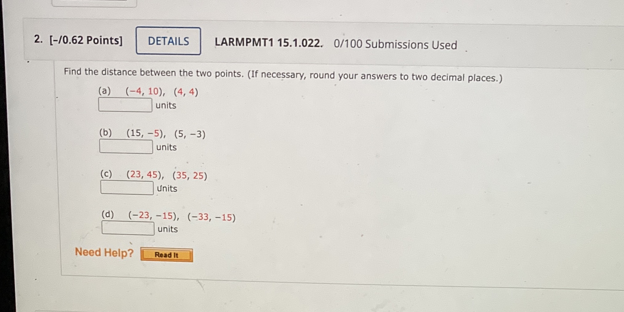 2. [-/0.62 Points] DETAILS LARMPMT1 15.1.022.