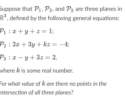 Suppose that P1, P2, and Pg are three planes in