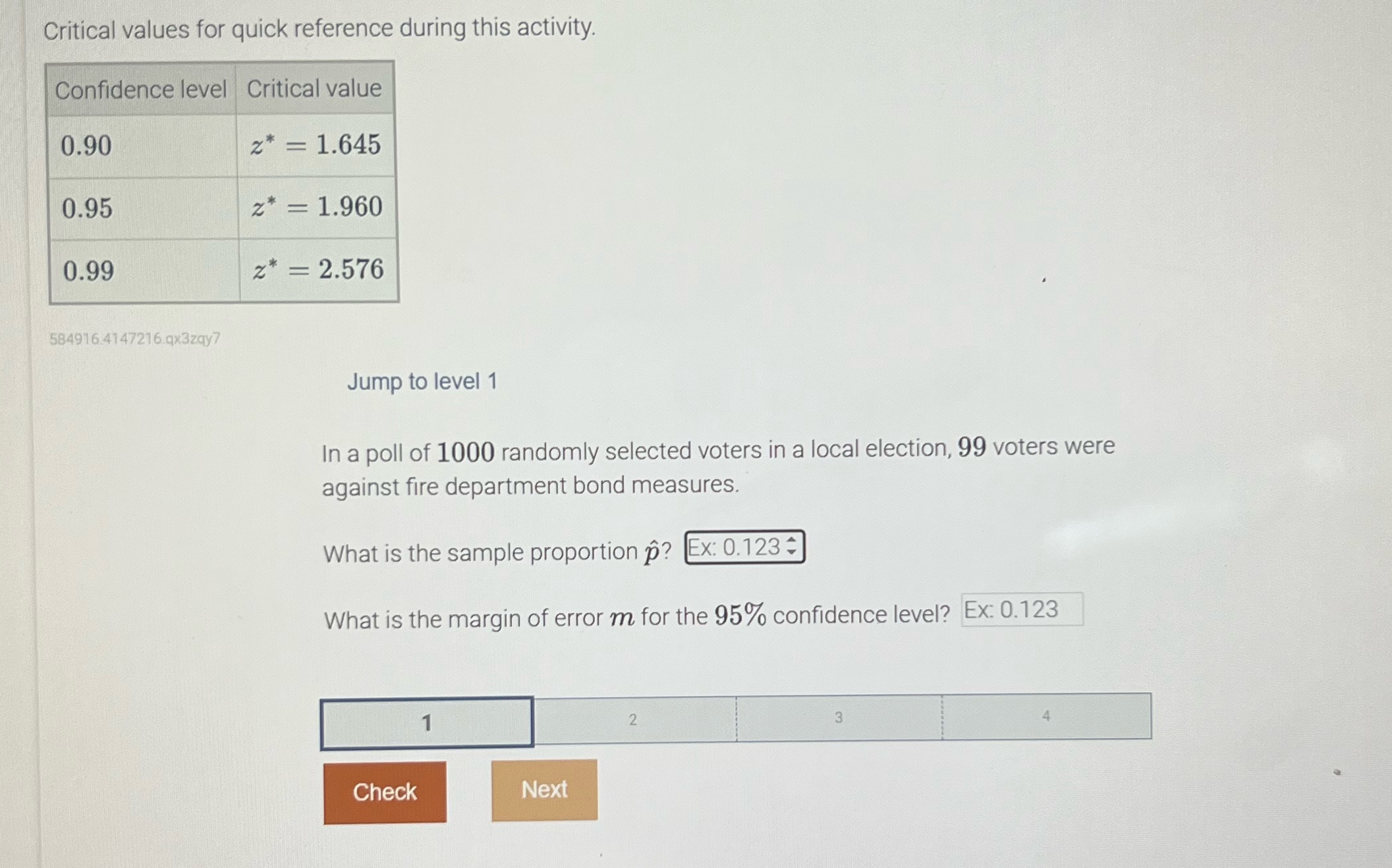 Critical values for quick reference during this