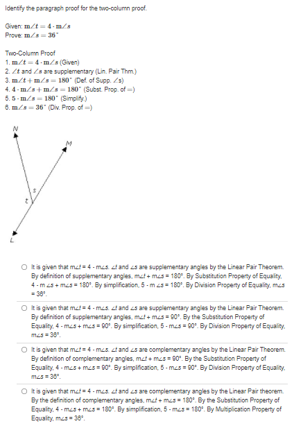 Number 1 Write a paragraph proof to prove that /