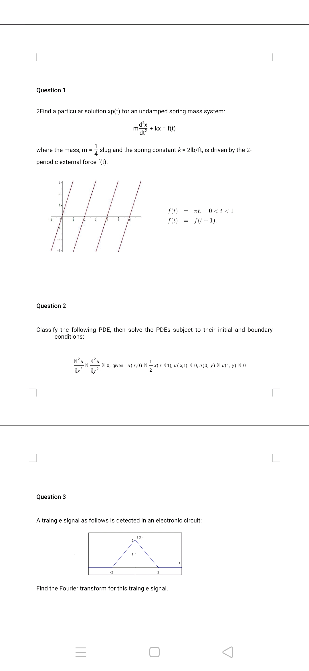 help me solve these question. and for question 3,