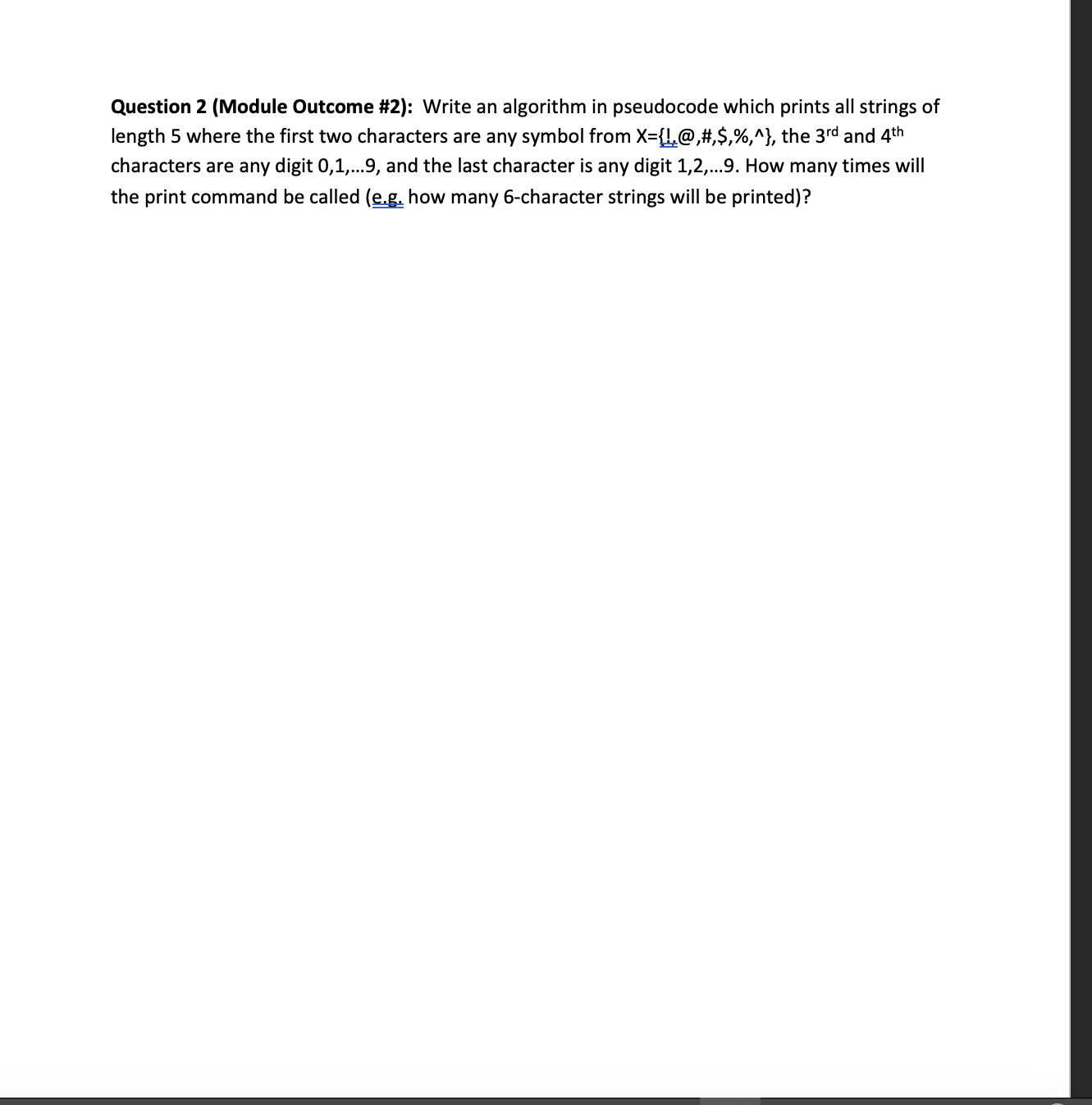 help me solve this Question 2 (Module Outcome