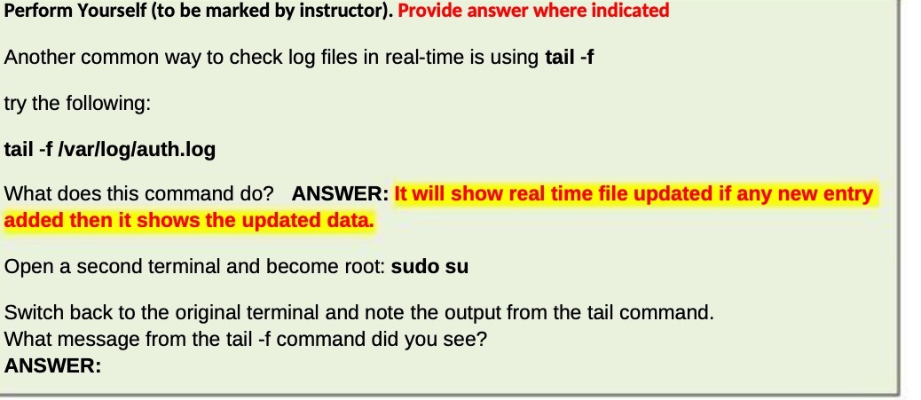 Perform Yourself (to be marked by instructor}.