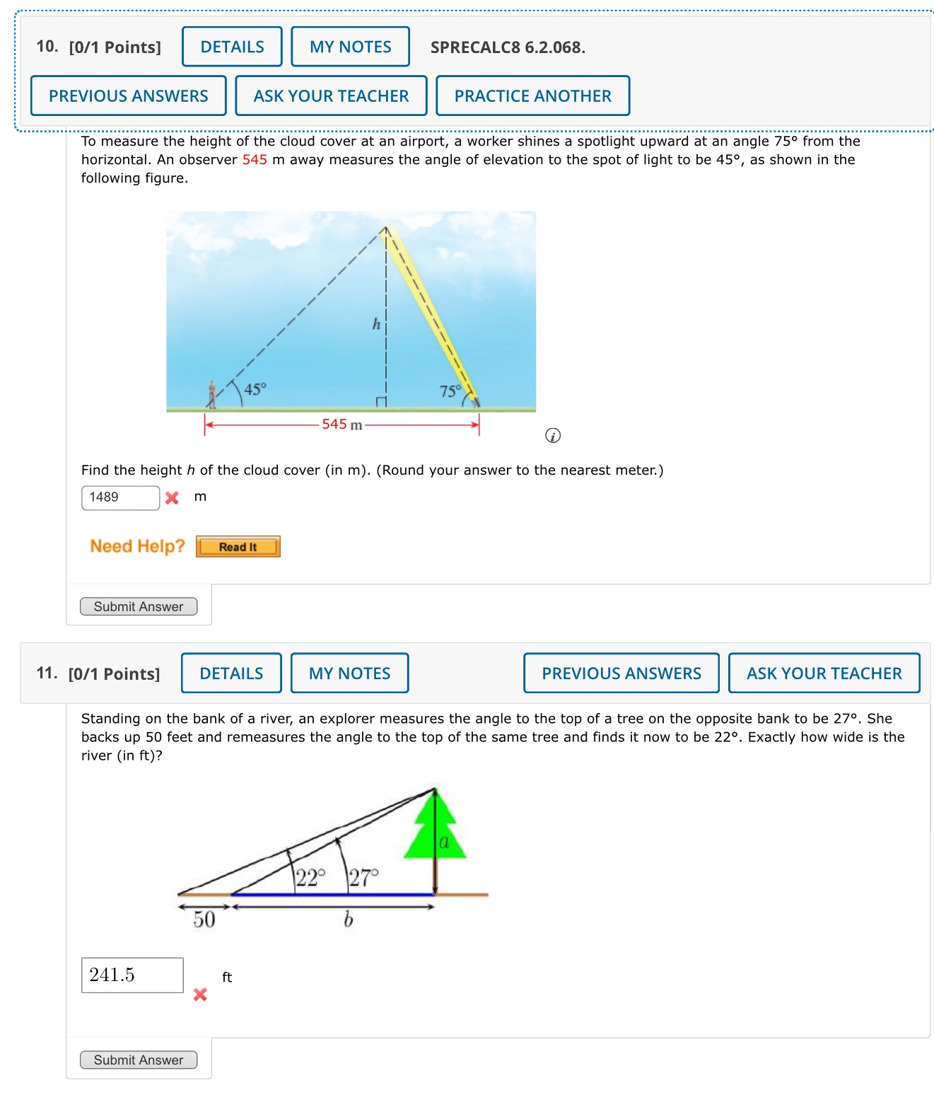 10. [0/1 Points] DETAILS MY NOTES SPRECALCS