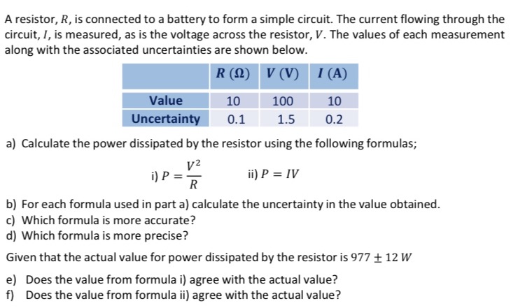 A resistor, R, is connected to a battery to form