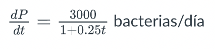 A population of bacteria changes at a rate: (see