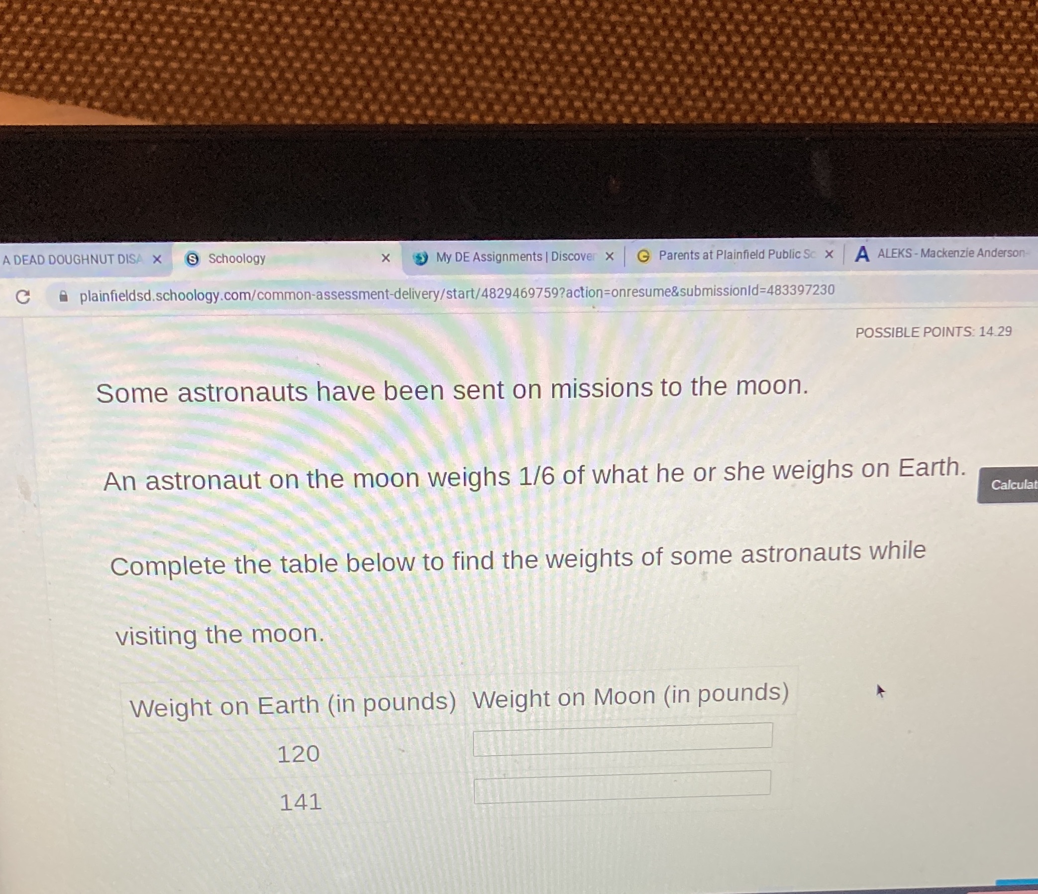 Can u help me with this question A DEAD DOUGHNUT