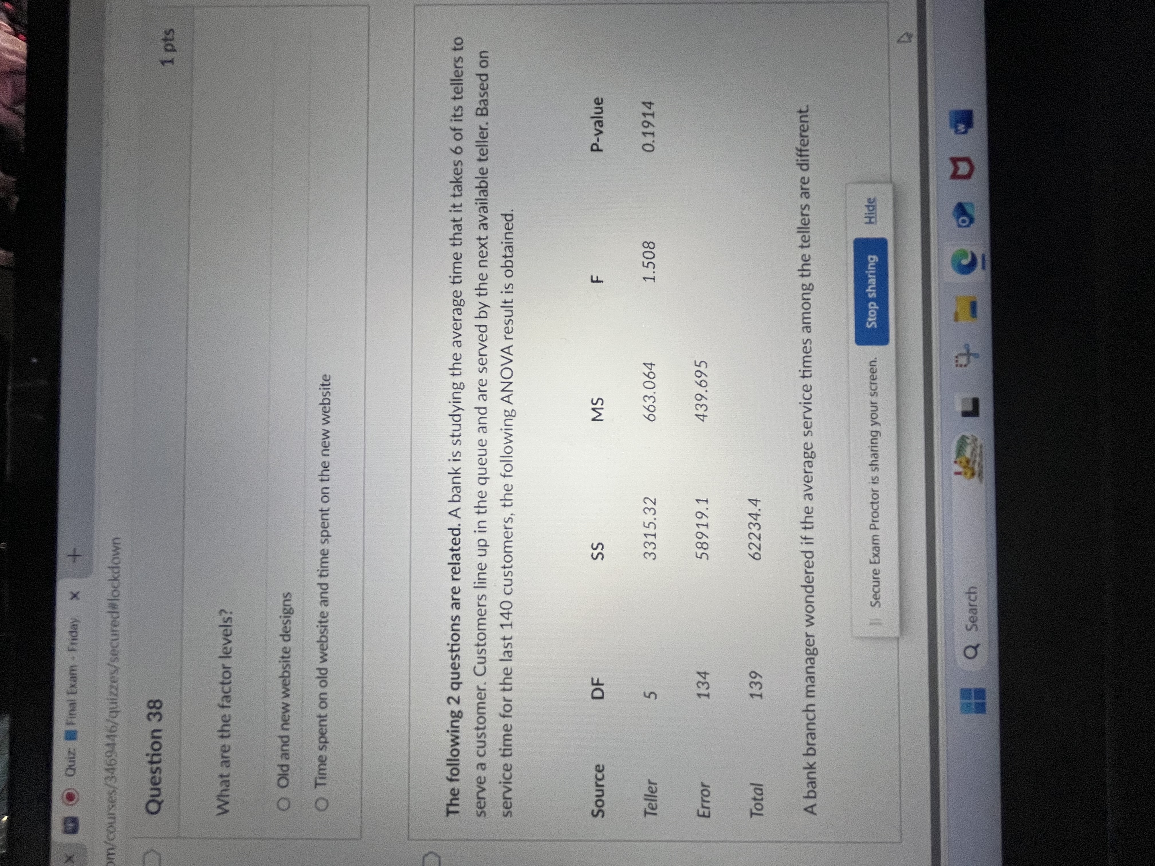 Quiz: 1 Final Exam . Friday X + structure.com