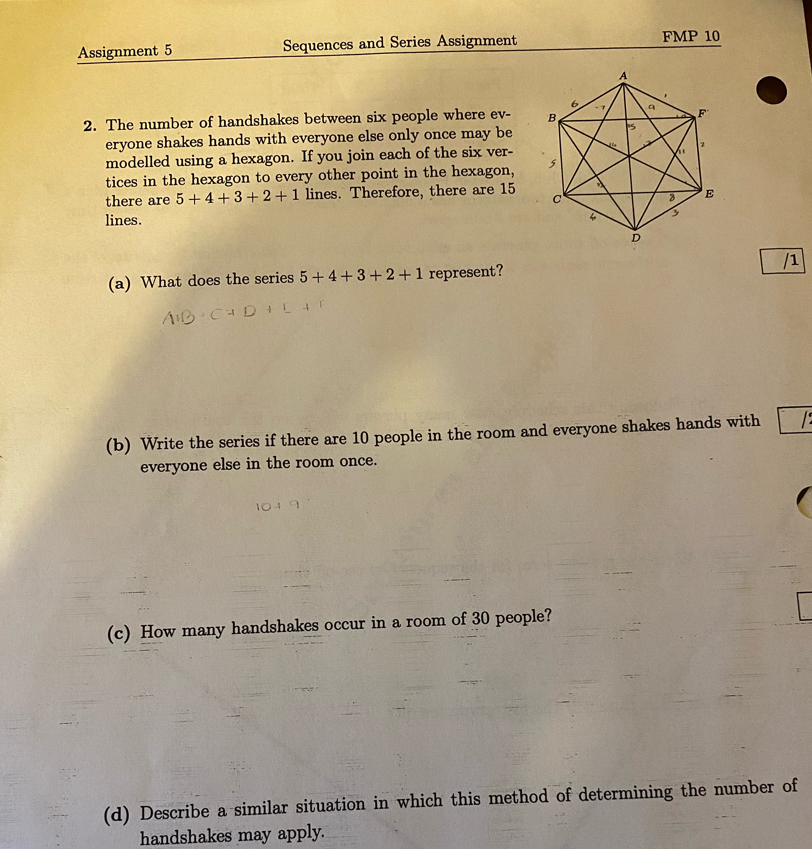 Assignment 5 Sequences and Series Assignment FMP