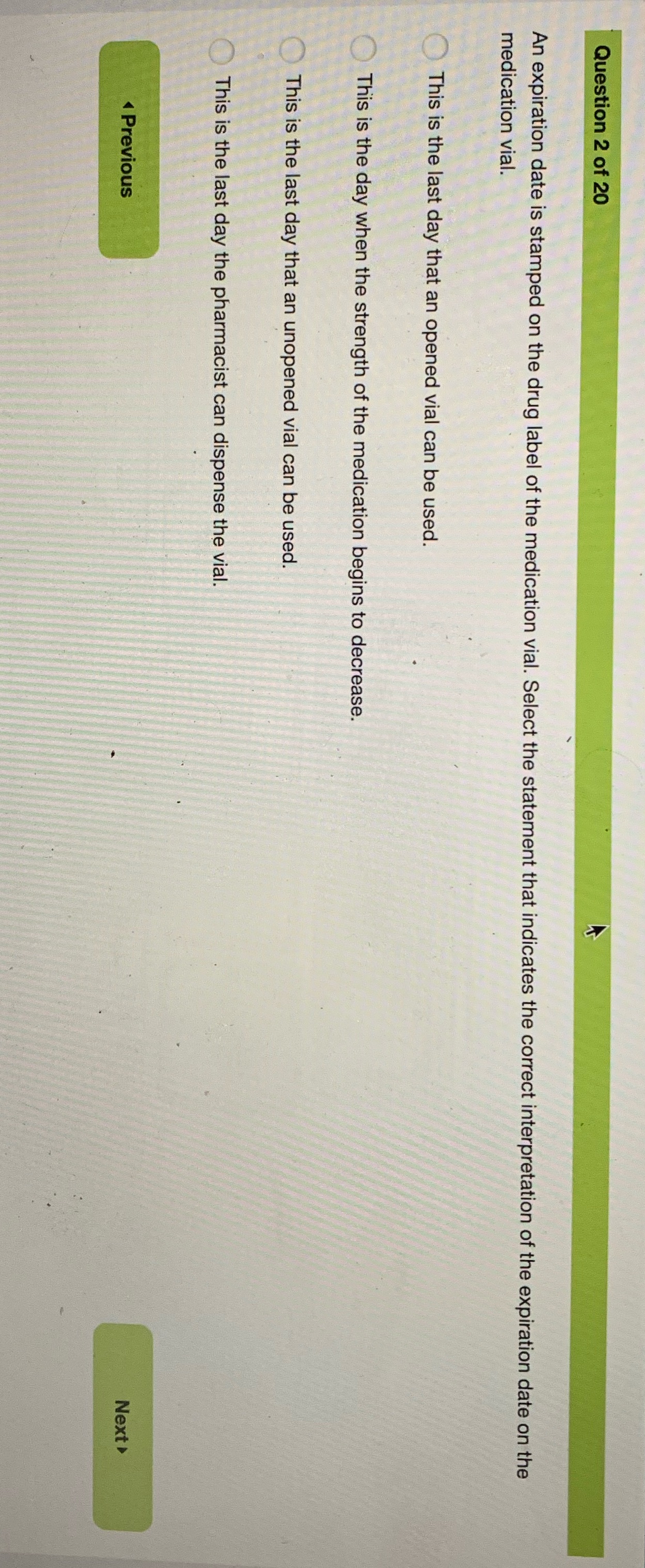 An expiration date is stamped on the drug label