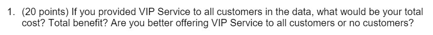1. (20 points) If you provided VIF' Service to