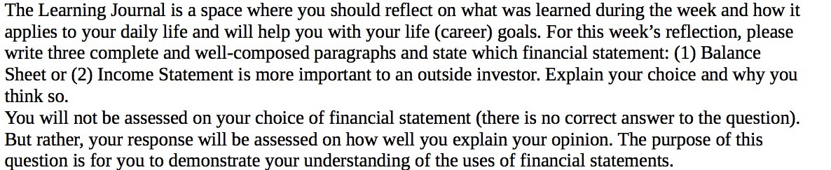 The Learning Journal is a space where you should