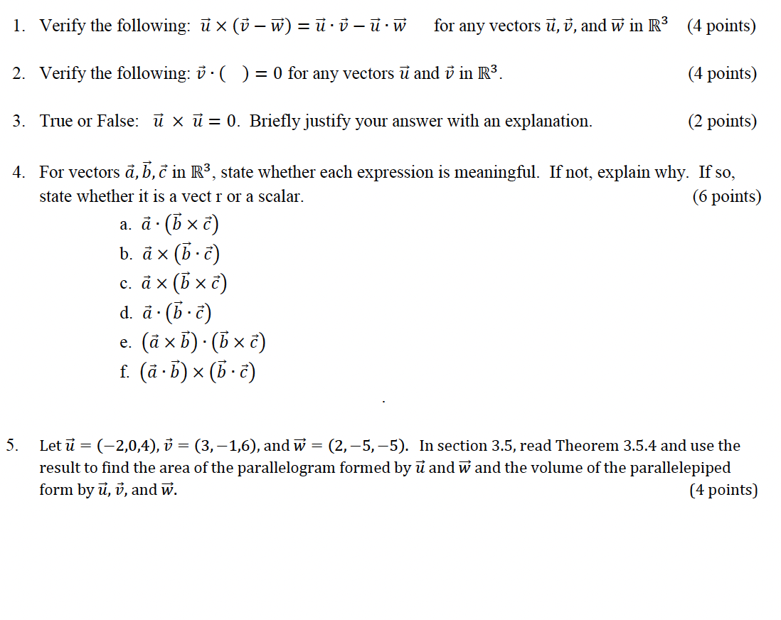 )b . Verify the following: 11' x (i5 W) = - i3 u