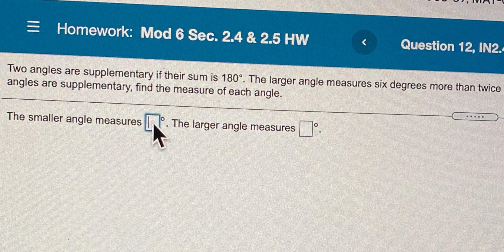 E Homework: Mod 6 Sec. 2.4 & 2.5 HW < Question