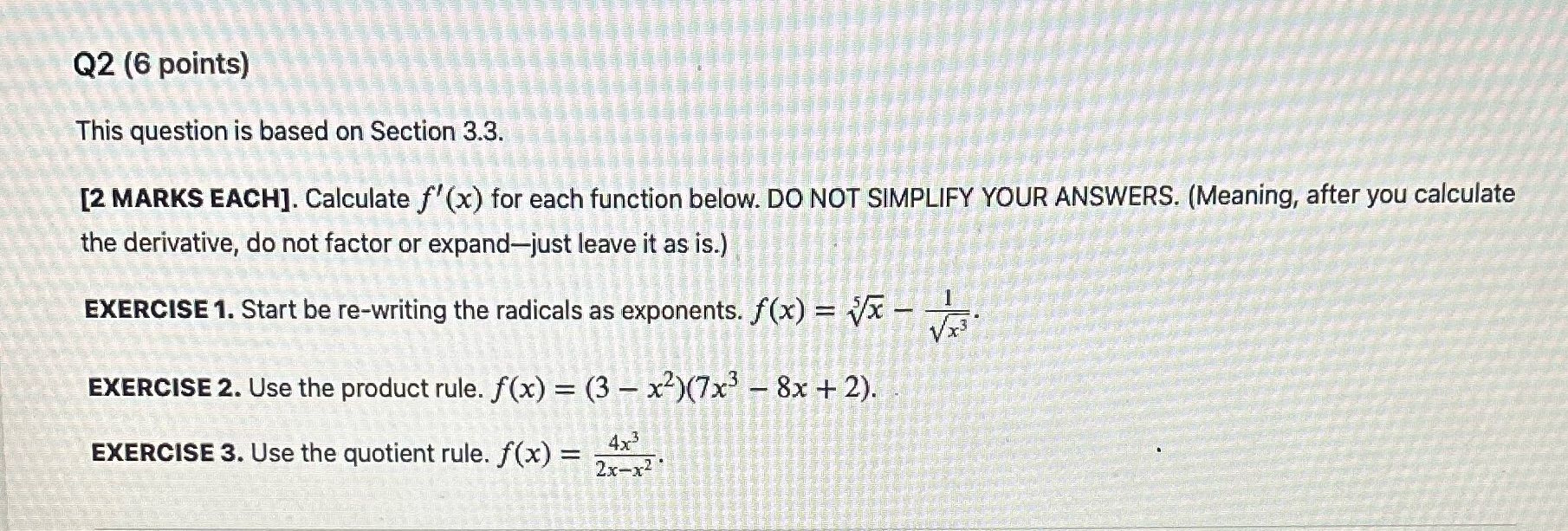 This is a Math 110 Calculus (First year of