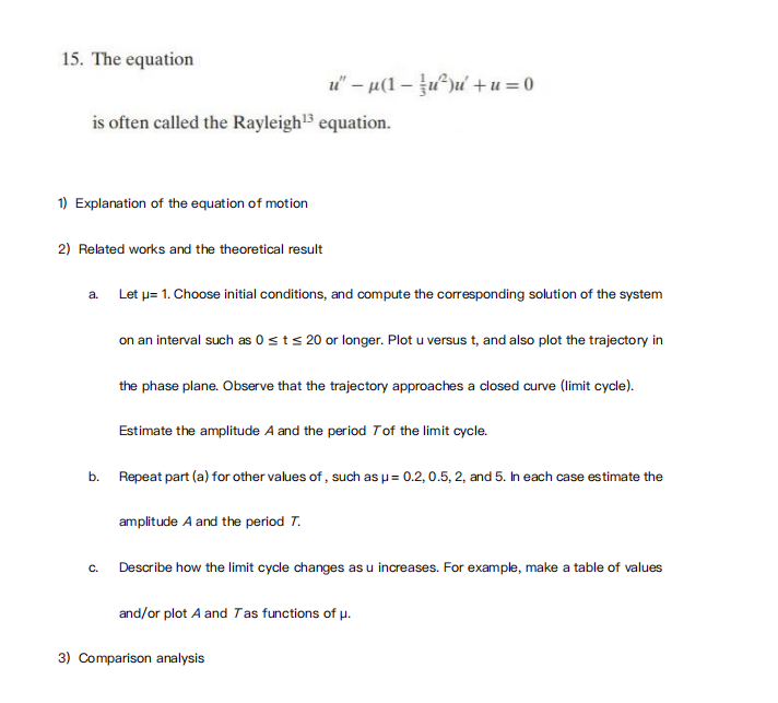 15. The equation u" - u(1 - juju tu=0 is often