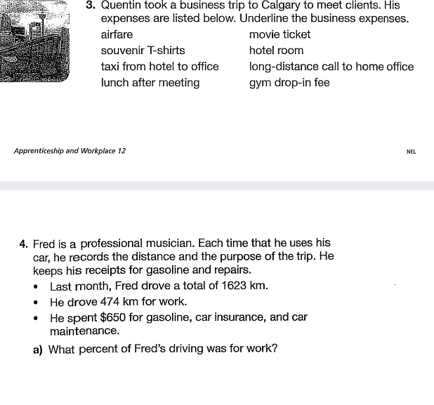 3. Quentin took a business trip to Calgary to