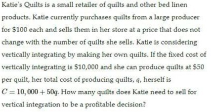 Katie's Quilts is a small retailer of quilts