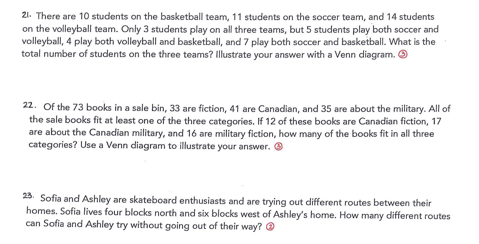 21- There are 10 students on the basketball team,