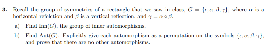homework help Recall the group of symmetries of a