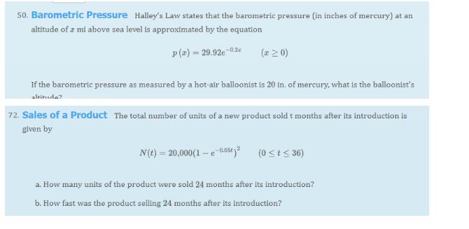 50. Barometric Pressure Halley's Law states