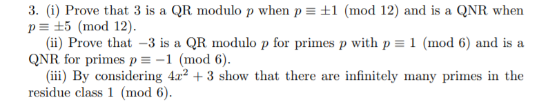 i,ii and iii please 3. (i) Prove that 3 is a QR