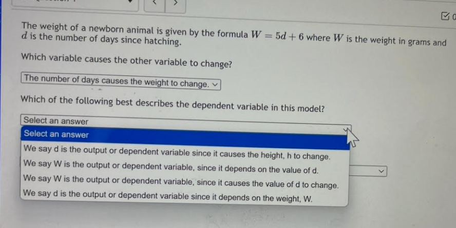 ? The weight of a newborn animal is given by the