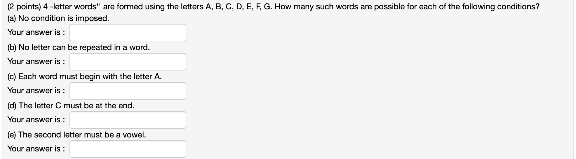 No need to show full solution (2 points) 4