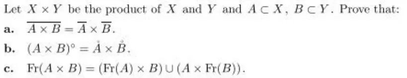 need rush thank u Let X x Y be the product of X