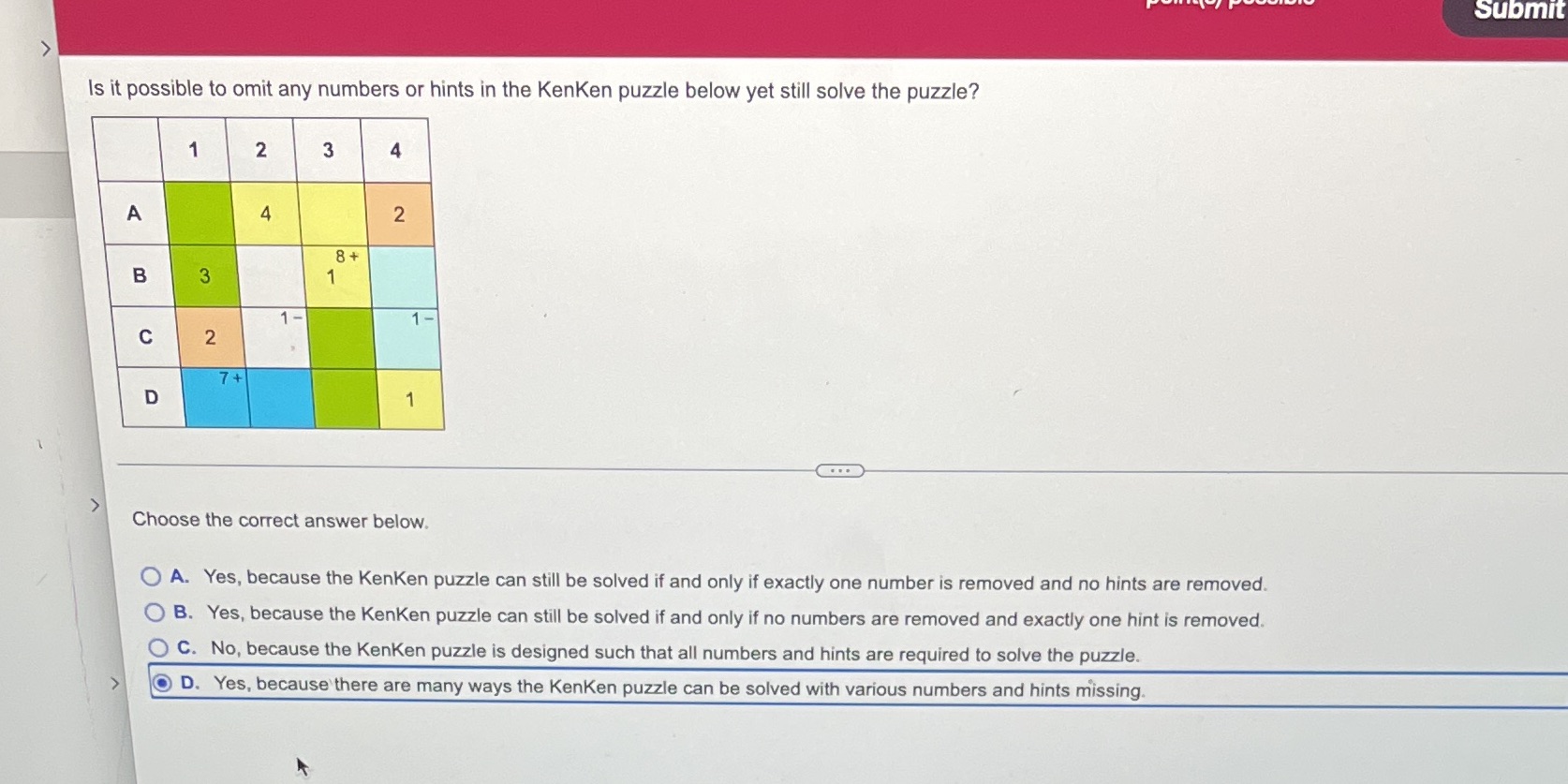Submit Is it possible to omit any numbers or