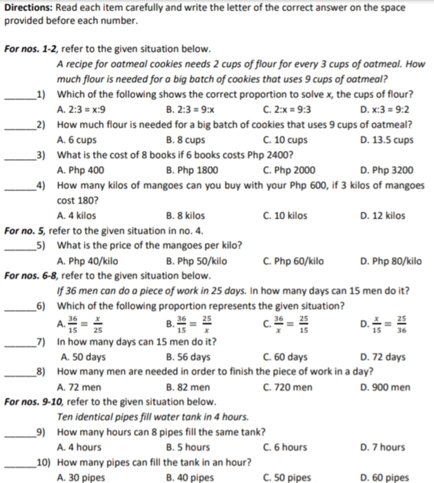 Answer the following and show your SOLUTIONS.