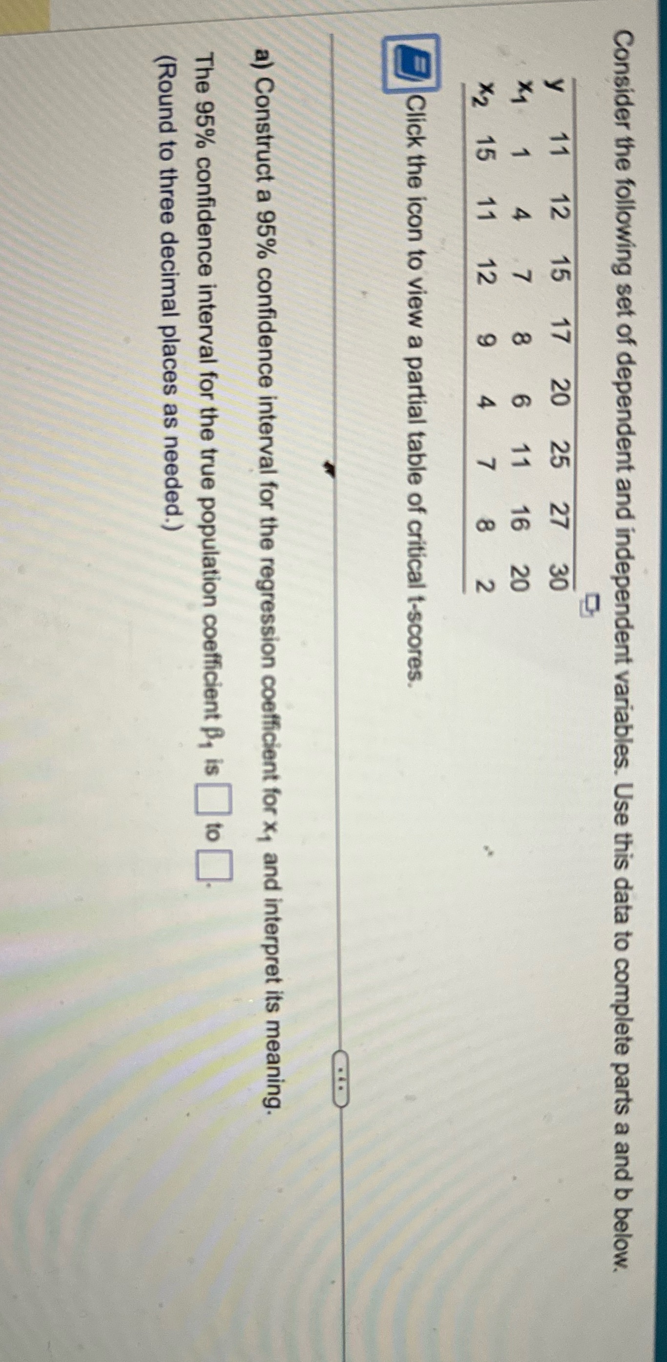Consider the following set of dependent and