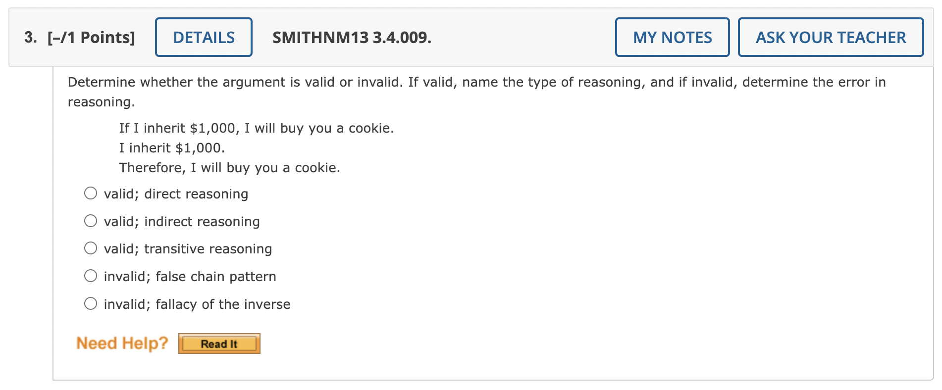1. [-12 Points] DETAILS SMITHNM13 3.4.005.