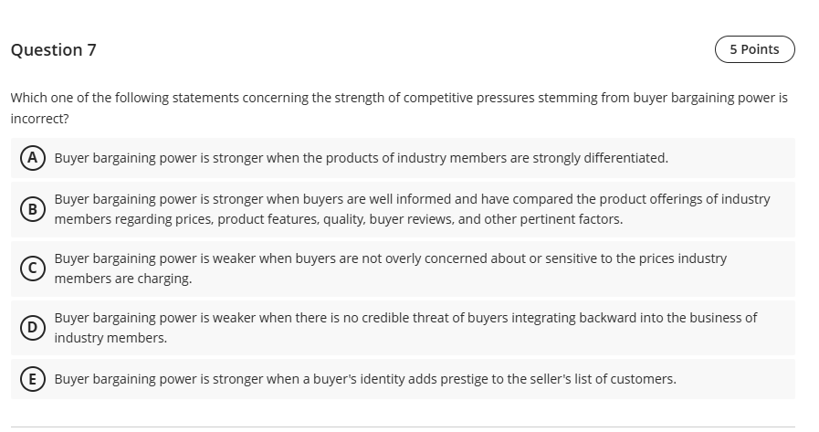 s Which one of the following statements