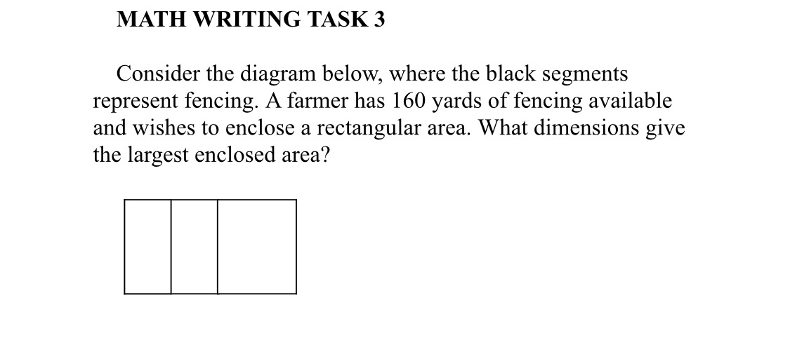 MATH WRITING TASK 3 Consider the diagram below,