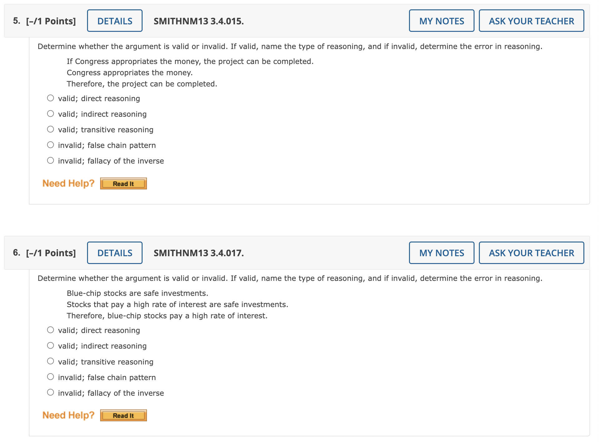 1. [-12 Points] DETAILS SMITHNM13 3.4.005.