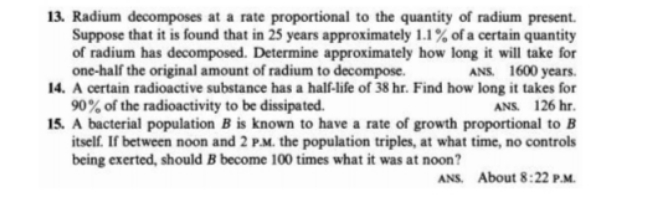 Application of the first order differential